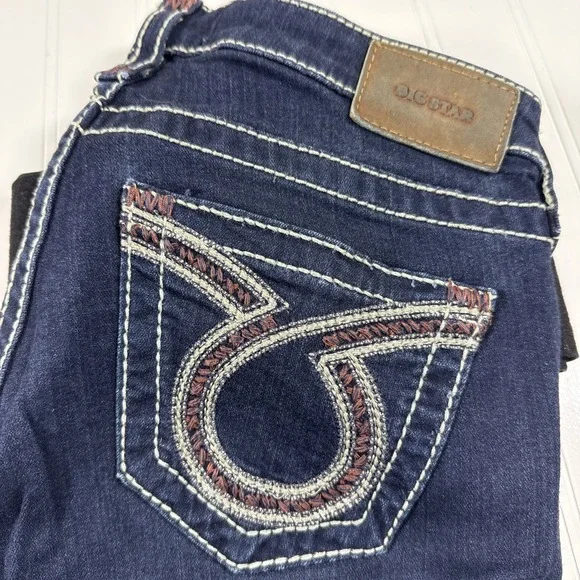 BIG STAR Western Jeans JENAE Skinny Dark Blue Stretch Denim Womens 29R - Picture 2 of 9